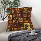 Vintage Cowboy Collage Western Throw Pillow Case Made in America Baha Ranch Western Wear