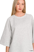 Zenana Scuba 3/4 Sleeve Pullover