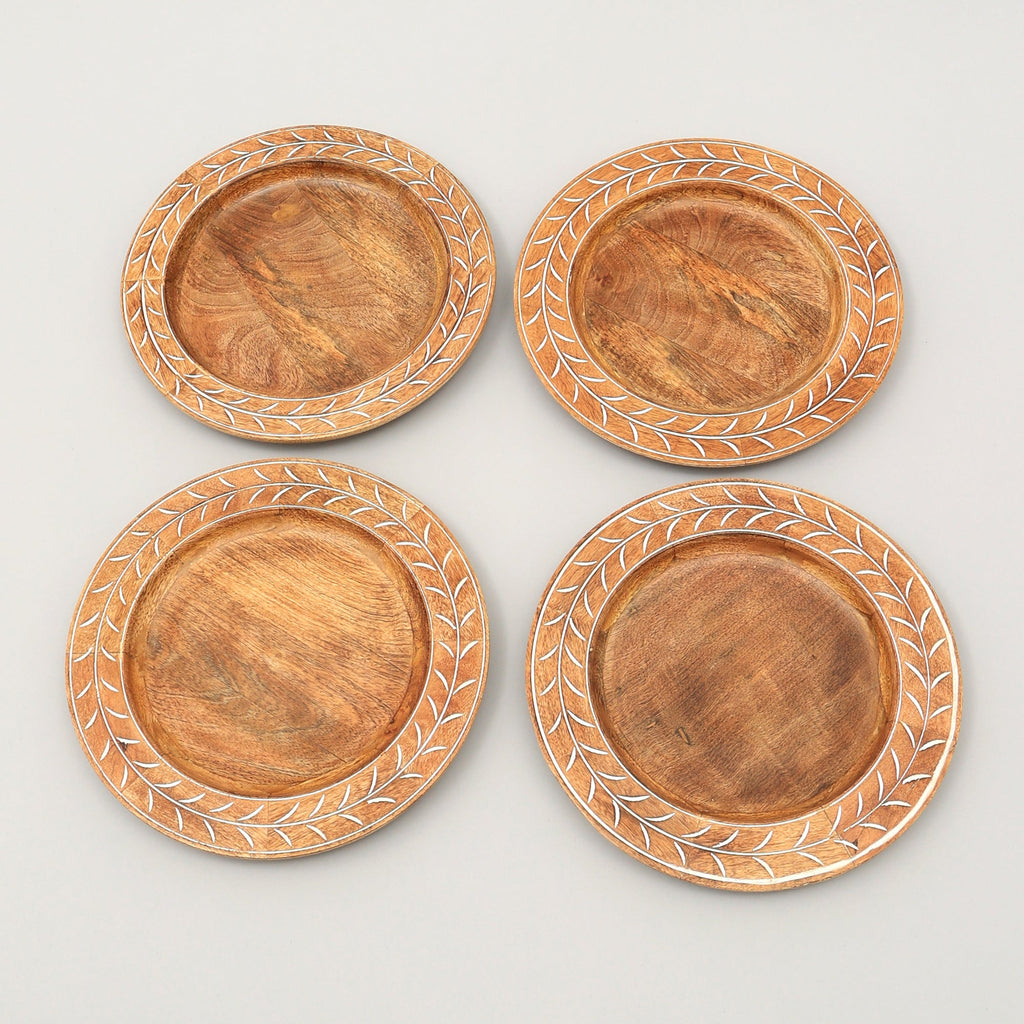 Handcrafted 13' Wood Charger Plate Wooden Dinning Placemat Artisan Wood Tableware