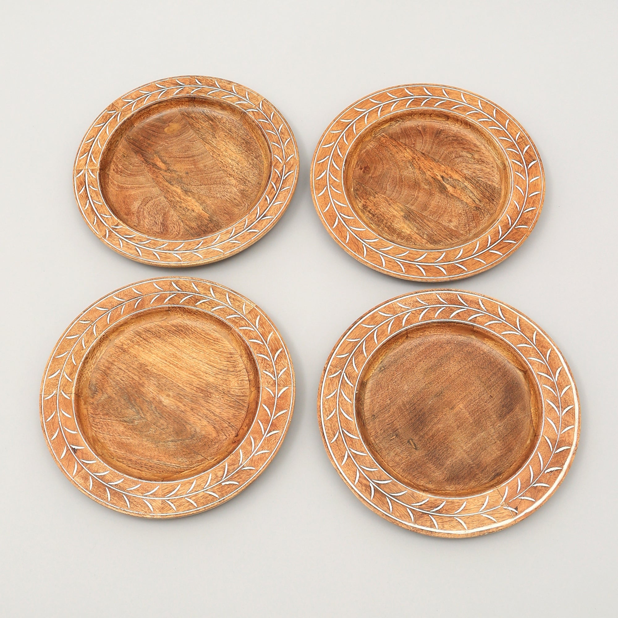 Handcrafted 13' Wood Charger Plate Wooden Dinning Placemat Artisan Wood Tableware