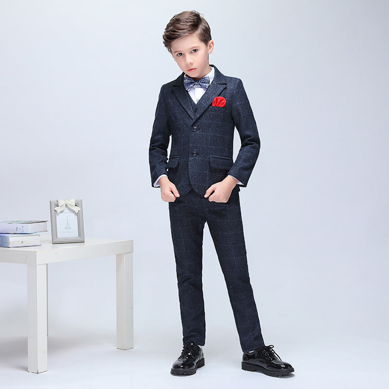 Handsome 5 piece velvet for Boy winter suit