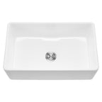 33.5x20 in Farmhouse Sink Undermount Kitchen Single Bowl Basin Fireclay White