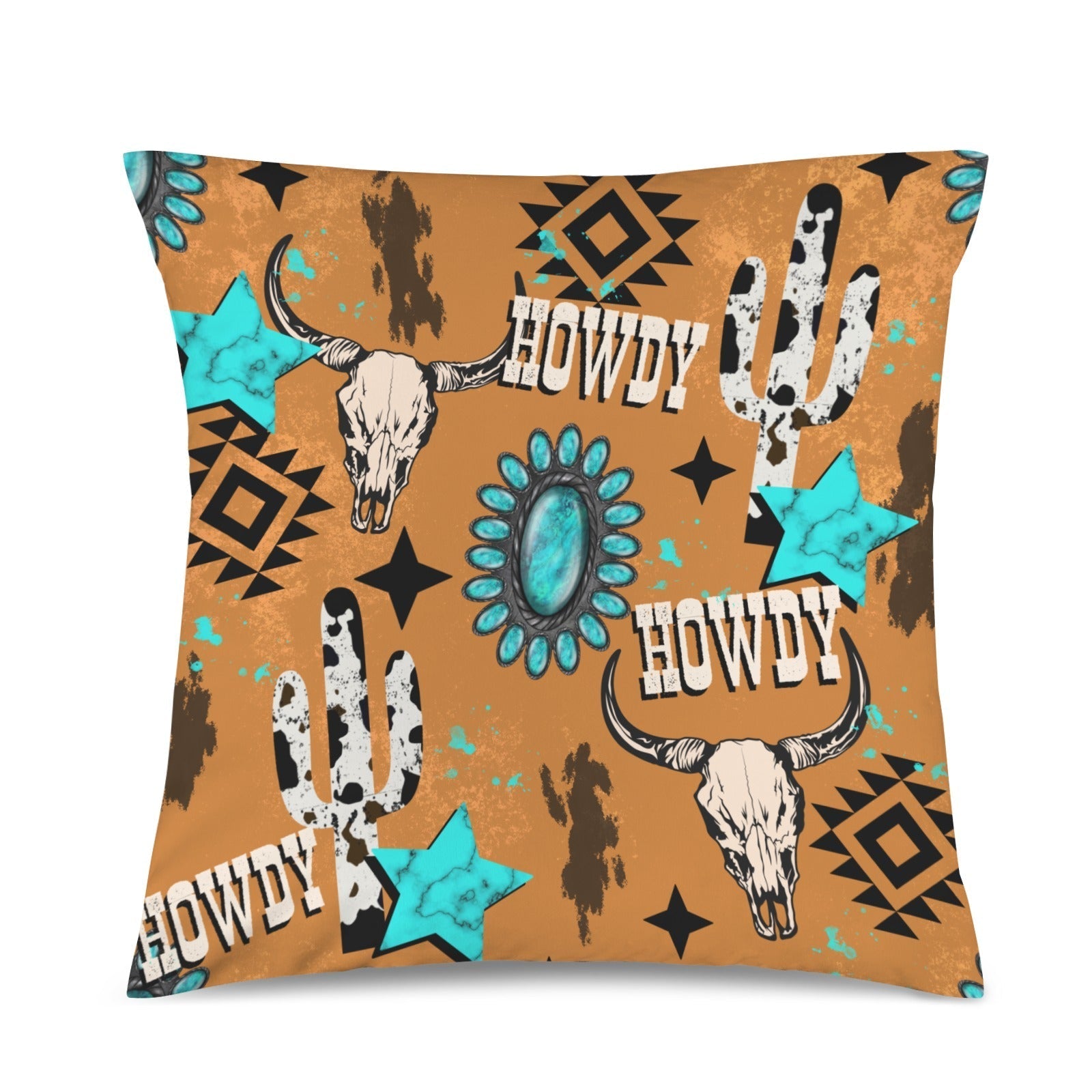 Baha Ranch Howdy Velvety Soft Throw Pillow Case Made in America Baha Ranch Western Wear