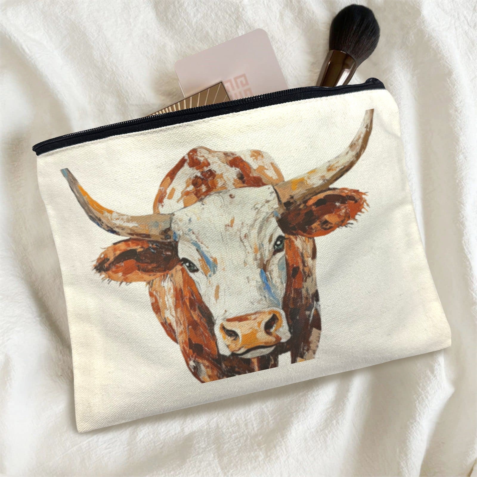 Baha Ranch Western Bull Pack of 5 bags Cosmetic Bag Made in America Baha Ranch Western Wear