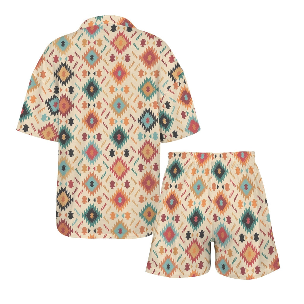 Baha Ranch Cream Aztec Women's Pajama Set Made in America Baha Ranch Western Wear