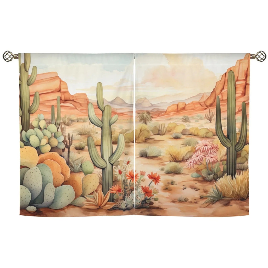Watercolor Desert Curtains 28"x40" (2-Piece) Made in America Baha Ranch Western Wear