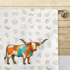 Set of 4 Minimalistic Cowboy Western Cattle Brands Kitchen Towels Made in America Baha Ranch Western Wear