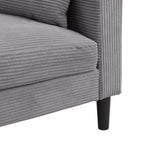 Modern Upholstered Light Gray Loveseat Sofa with Wooden Frame for Small Spaces