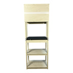 23.62' White and Black color Bakers Rack for Kitchen with Storage, Coffee Bar, 5-Tier Kitchen Shelves, Microwave Stand