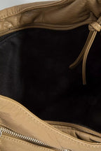 Fame Multi Zipper Pocket Leather Hobo Bag