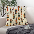Aztec Feathers Pillow Case Made in America Baha Ranch Western Wear