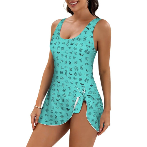 Baha Ranch Cattle Brands Skirted Swimsuit Baha Ranch Western Wear