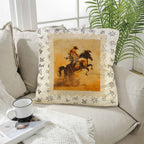 Baha Ranch Vintage Rodeo Stamp Throw Pillow Made in America Baha Ranch Western Wear
