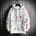 Fashion Printed Plus Size Sweater Coat Men's