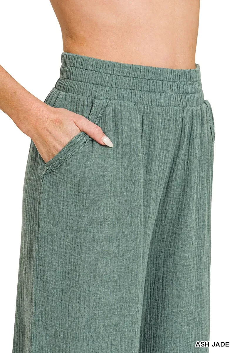 Zenana Double Gauze Lounge Pants