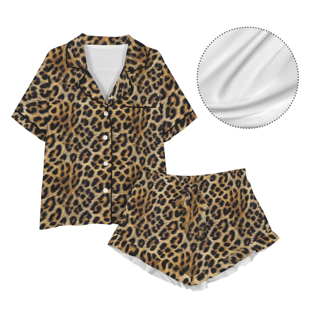 Baha Ranch Retro Pop Western Leopard Cowgirl Satin Pajamas Baha Ranch Western Wear
