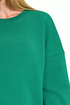 Zenana Fleece Hi-low Boyfriend Sweatshirts With Pockets