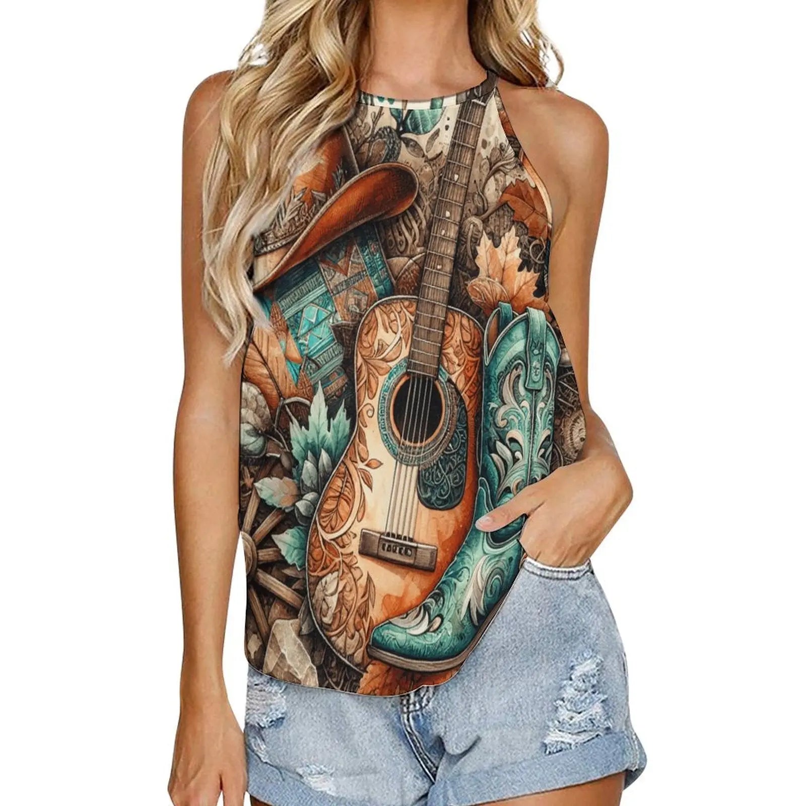 Baha Ranch Country Music Collage Western Tank Top Baha Ranch Western Wear
