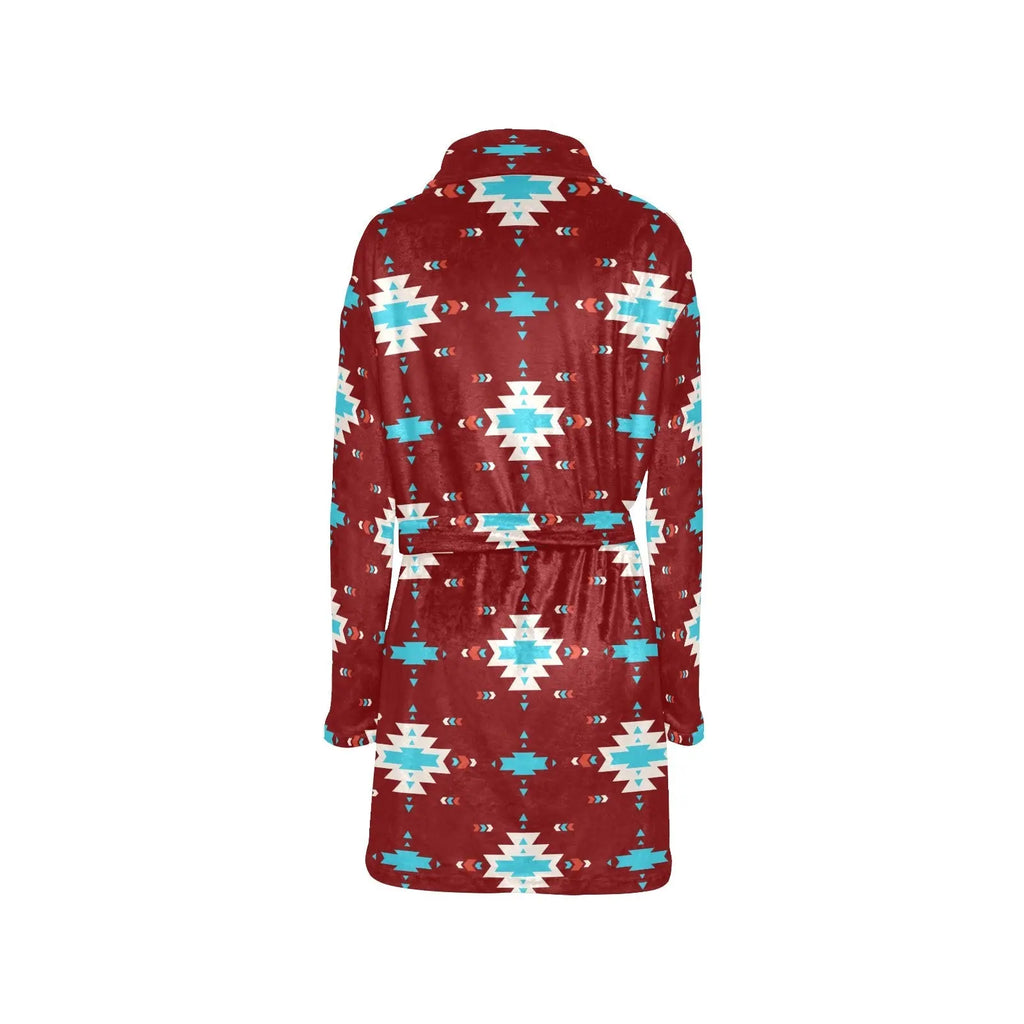 Burgundy Aztec Women's Western Bath Robe Baha Ranch Western Wear
