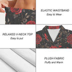 Baha Ranch Red Rose Women's Pajama Set Made in America Baha Ranch Western Wear