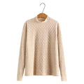 Loose Plus Size Women's Fleece Half Turtleneck Lace T-shirt