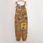 Baha Ranch Vintage Cowgirl Collage Overalls Jumpsuit Baha Ranch Western Wear