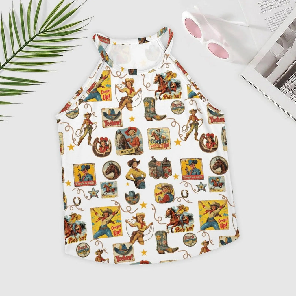 Baha Ranch Vintage Cowgirl Collage Western Tank Top Baha Ranch Western Wear