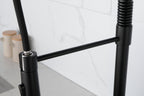 Spring kitchen faucet with pull-out sprayer, stainless steel single handle single hole kitchen sink faucet