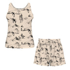 Baha Ranch Ranch Life Tan Pajama Lounge Tank Shorts Set Made in America Baha Ranch Western Wear