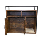 Rustic Brown Wooden Cat Litter Box Enclosure, Spacious Hidden Cat Litter Box with Scratching Mat Furniture for Bedroom, Bathroom, Living Room-31.9'x17.7'x31.4', 61 lbs