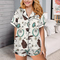 Baha Ranch Brands and Turquoise Western Satin Pajamas  Short Pajama Set Baha Ranch Western Wear