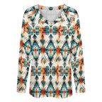Baha Ranch Western Aztec Long Sleeve Top Baha Ranch Western Wear
