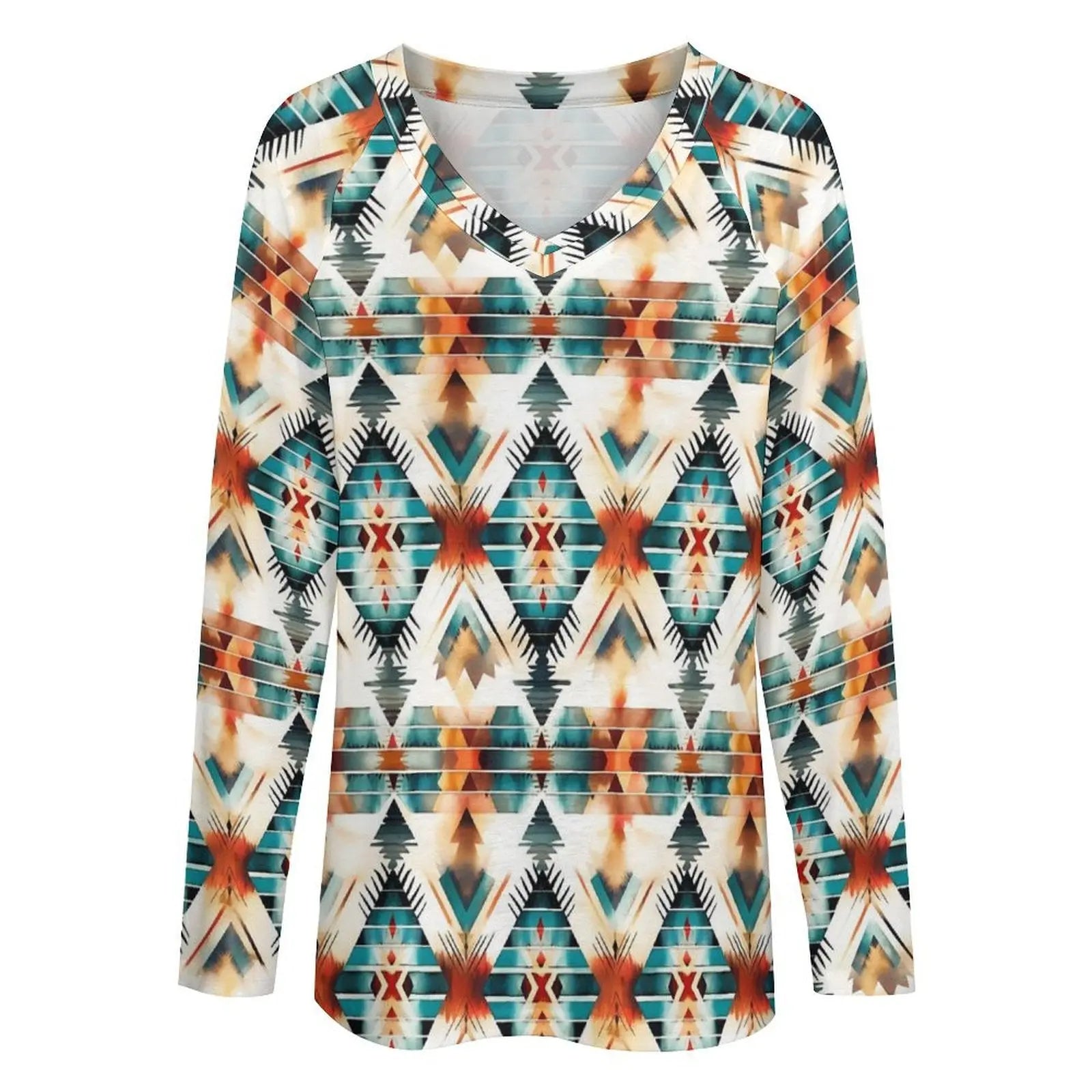Baha Ranch Western Aztec Long Sleeve Top Baha Ranch Western Wear