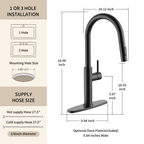 Kitchen Faucet with Pull Down Sprayer Matte Black