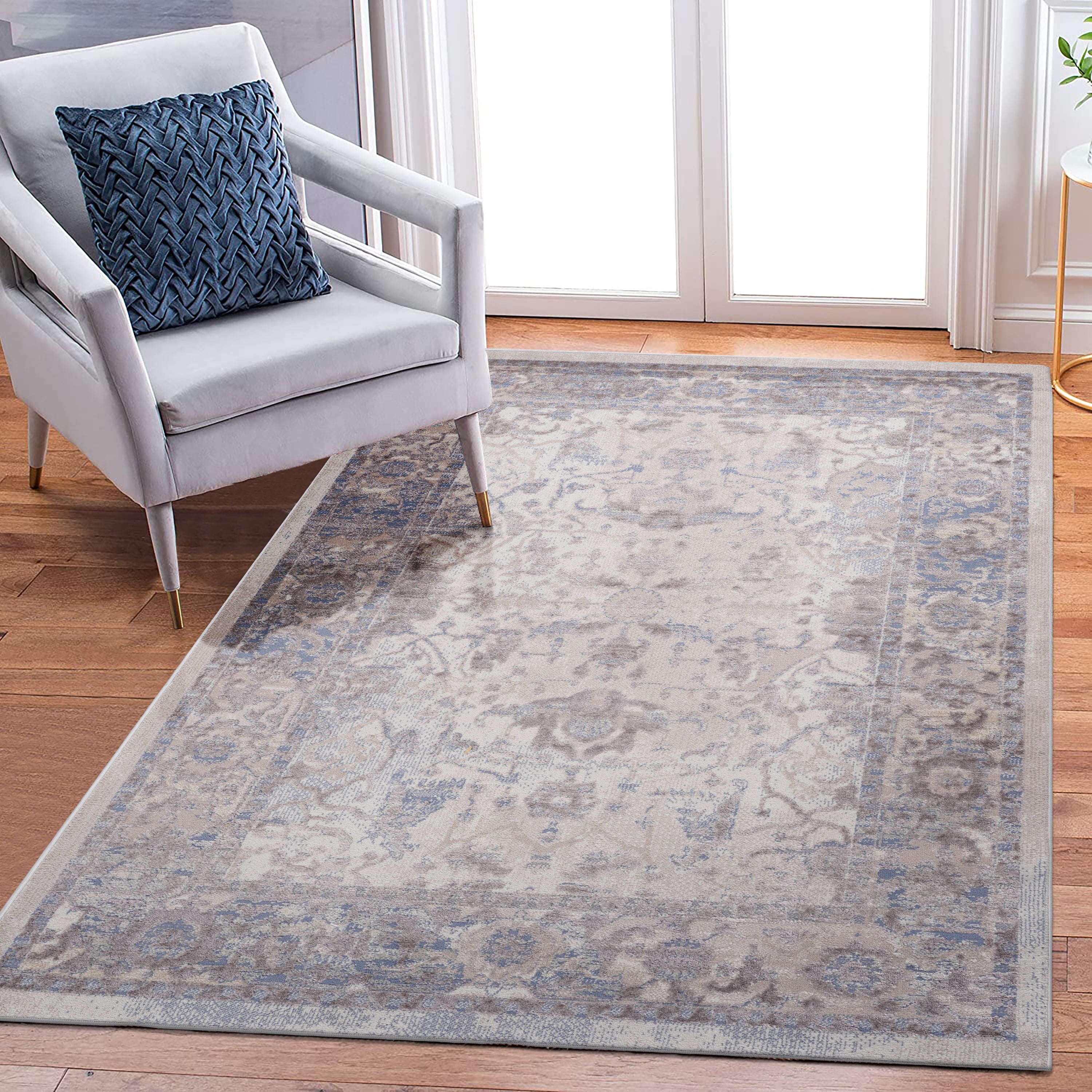 NAAR PAYAS Collection5X7 Brown / Beige / Traditional Area Rug