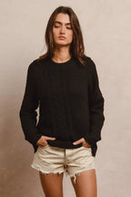 BiBi Twist Knitted Open Shoulder Sweater