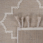 NAAR Guros Collection 2X8 Ivory / Trellis Indoor / Outdoor Runner Rug