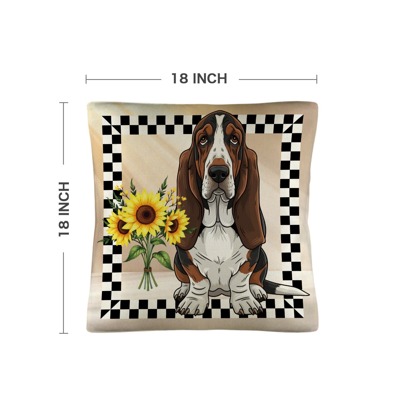 Basset Hound Throw Pillow Case Made in America Baha Ranch Western Wear