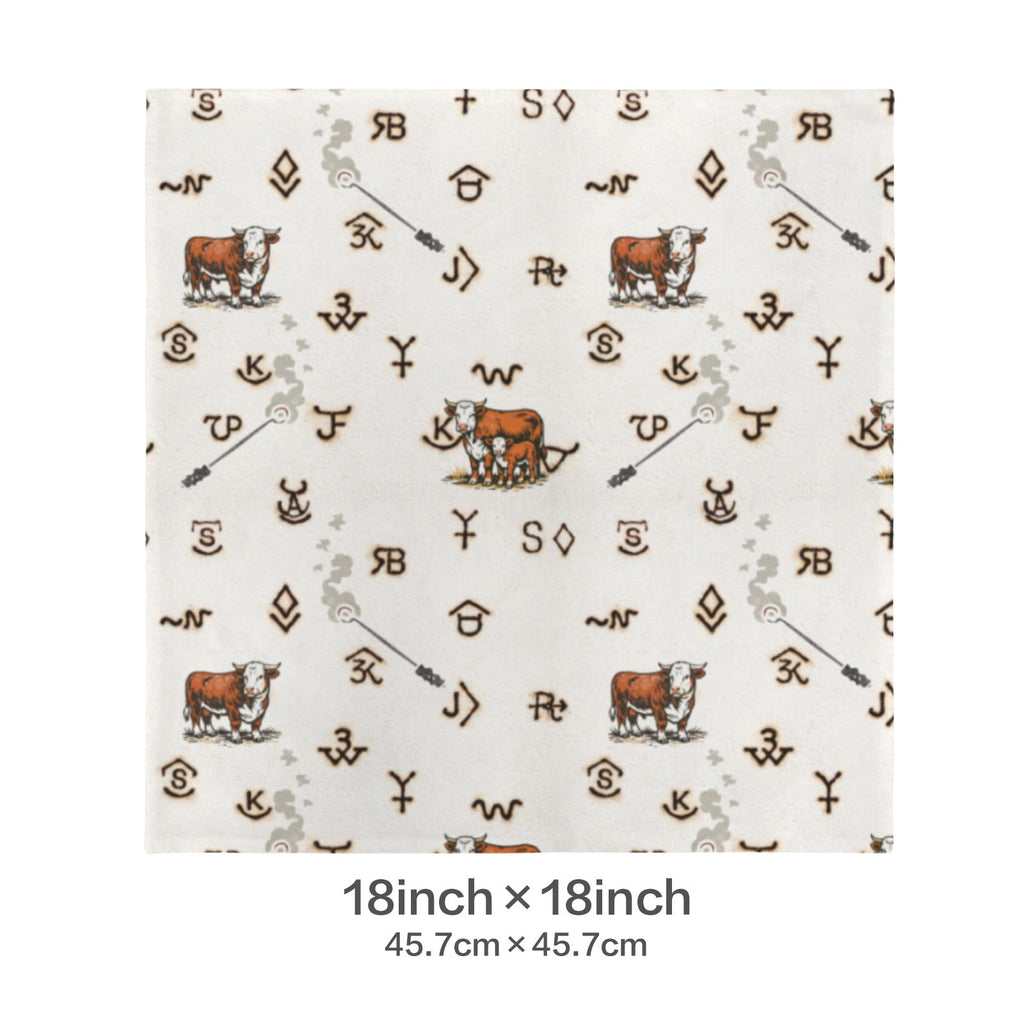 Baha Ranch Hereford Brands Velvety Soft Pillow Cover Made in America Baha Ranch Western Wear