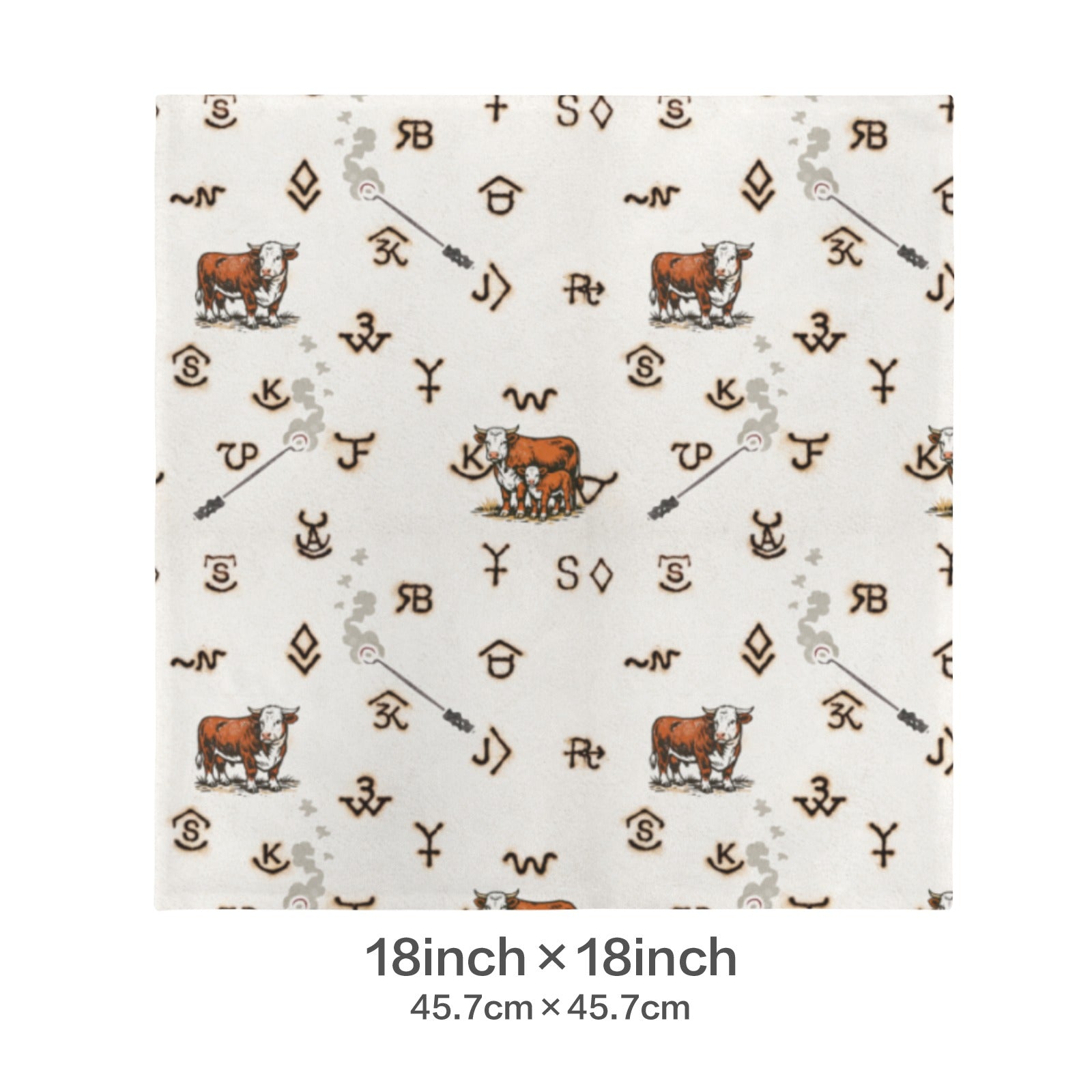 Baha Ranch Hereford Brands Velvety Soft Pillow Cover Made in America Baha Ranch Western Wear