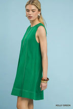 Umgee Linen Sleeveless Swing Dress