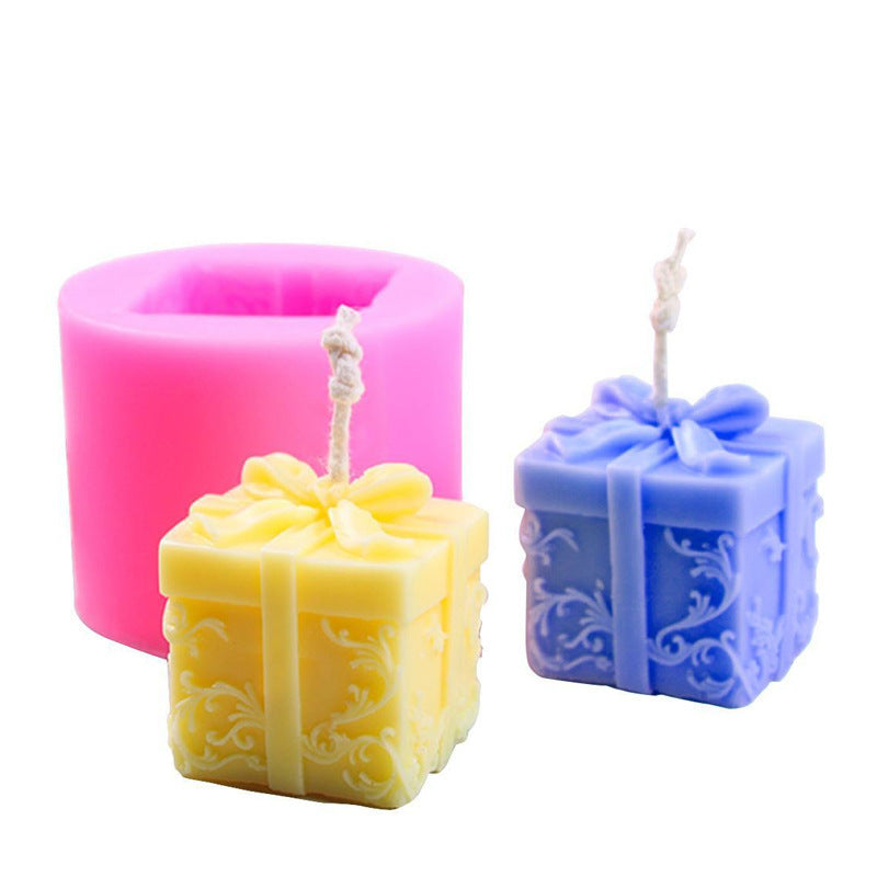 Fondant Gift Box Scented Candle Silicone Mold
