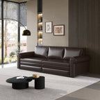 93.7 ' Pull Out Sofa Bed, 3-in-1 Faux Leather Convertible Sleeper Sofa with Nailhead Trim & Rolled Arm,Multi-Functional Sofa Bed for Living Room,Bedroom,Apartment,Office