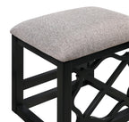 Desks and Stool Set 3pc Black Finish Rolling Desk with Casters, 2 Charging ports Home Office Furniture