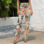 Baha Ranch Retro Pop Western Collage Flare Pants Baha Ranch Western Wear