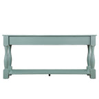 63inch Long Wood Console Table with 3 Drawers and 1 Bottom Shelf for Entryway Hallway Easy Assembly Extra-thick Sofa Table ( Retro Blue)