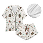 Baha Ranch Boots and Brands Western Cowgirl Cowboy Satin Short Pajama Sets Baha Ranch Western Wear