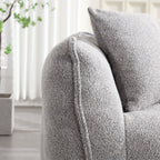 Cozy Beanbag Chair with High Resilience Foam Core for Two - Grey Chenille, 66x35x25 inches