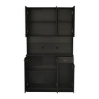 70.87' Tall Wardrobe& Kitchen Cabinet, with 6-Doors, 1-Open Shelves and 1-Drawer for bedroom,Black