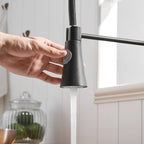 Commercial Black Kitchen Faucet with Pull Down Sprayer, Single Handle Single Lever Kitchen Sink Faucet